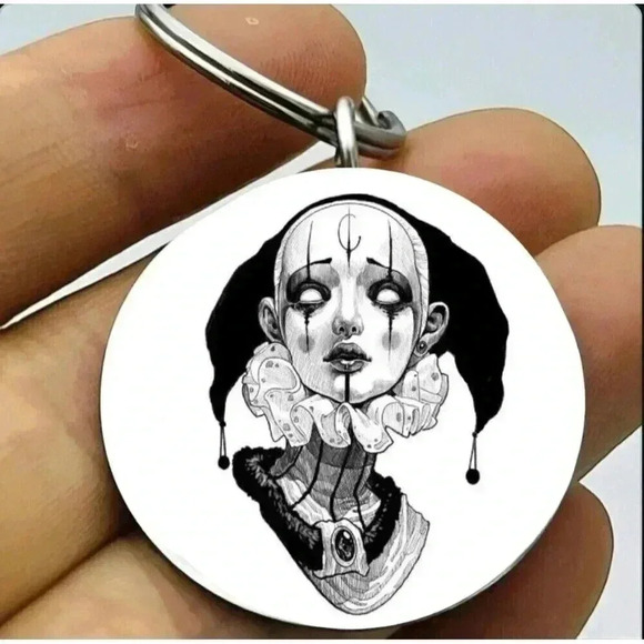Scary Eyes Clown Hot Art Horror Movie Keychain - Picture 1 of 1